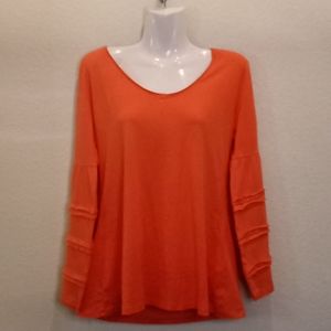 Motto Boho Orange Bell Sleeve Knit Top